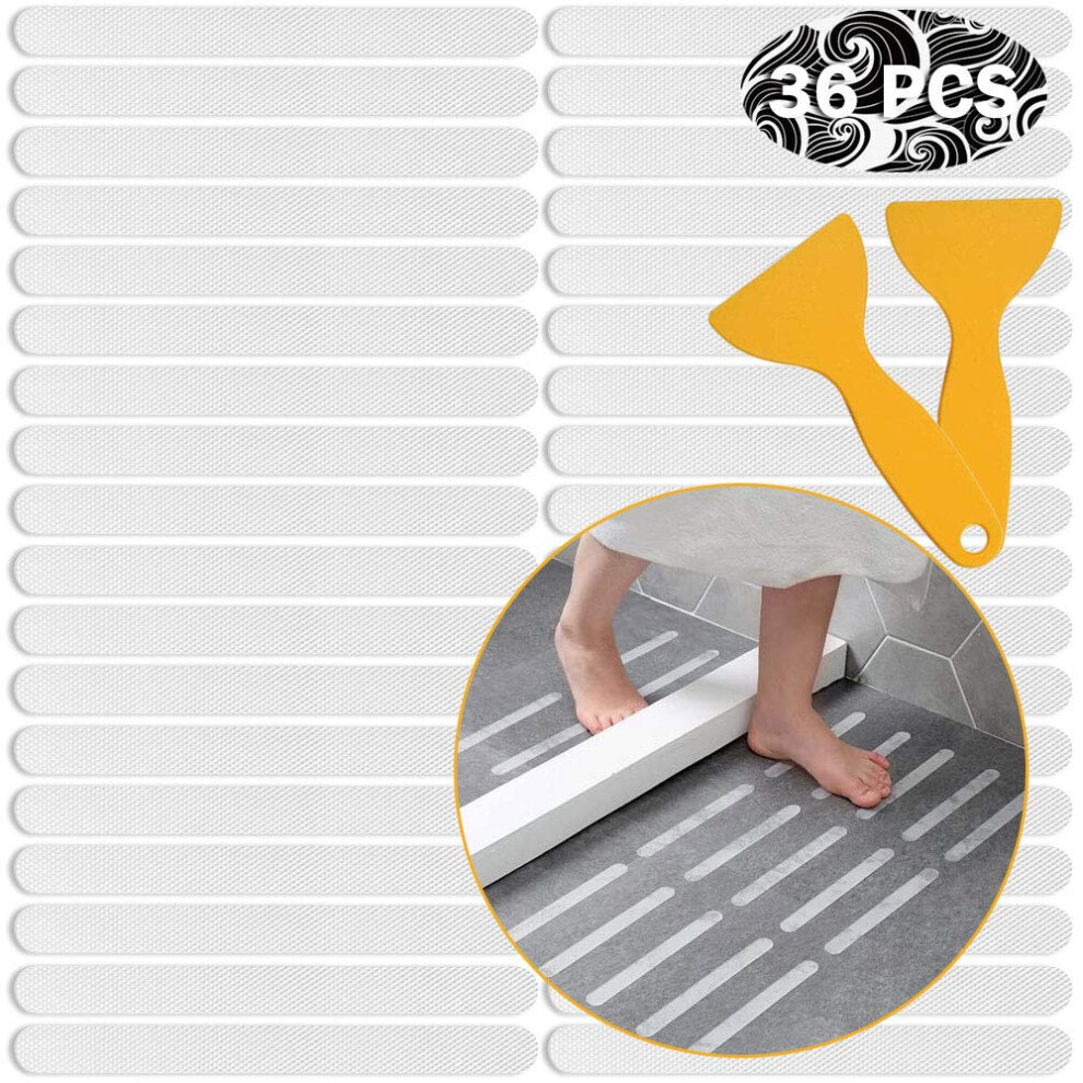 Ruitena - 36Pcs Non-Slip Strip Stickers, Anti Slip Grip Stickers Non Slip Strips Pad Bathtub Flooring Safety Tape Mat For Bath Shower (20Mm * 200Mm) 5051222535189