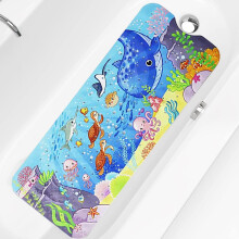 Bingobang Bathtub Mats Non Slip Extra Long Bath Shower Tub Mat 100 x 40cm with Suction Cup, Anti-Mould Drain Holes, Machine Washable, for Bathroom