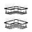 UUlioyer Corner Shower Caddy, Rustproof Bathroom Shelf No Drilling, Bath Storage with Hooks (2-Pack Corner Shower Caddy- Black) 1