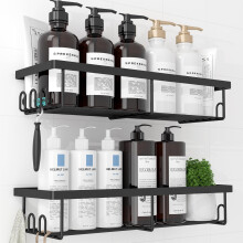 Kitsure 2 Pack Rustproof Shower Caddy - Minimalist Style Bathroom Shelves, Wall-Mounted Shower Shelf, Large Capacity&Durable Bathroom Accessory,
