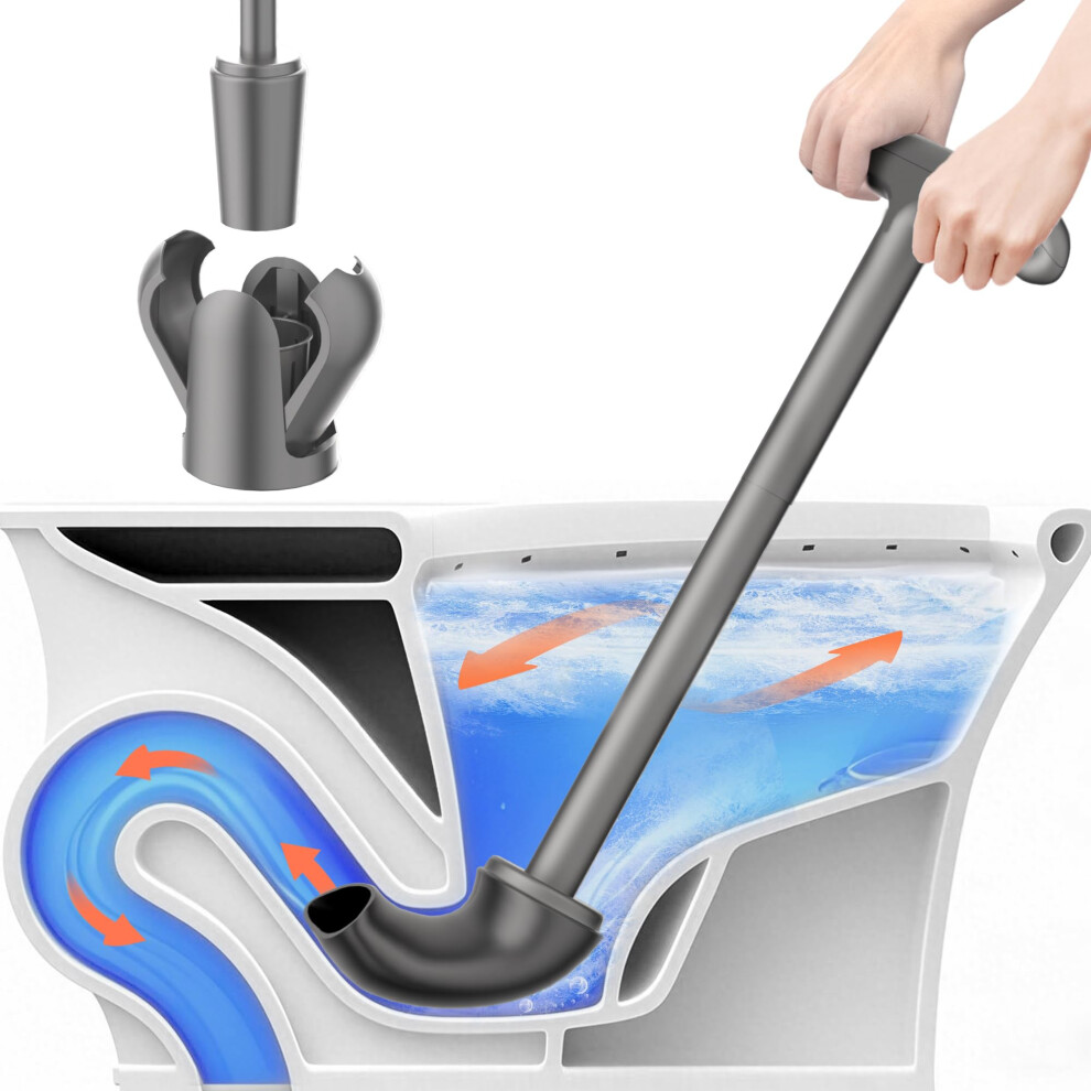 Upgraded Toilet Plunger With Holder, Wall Mounted Toilet Bowl Plunger With Hideaway Caddy, Dual Handle Plunger For Bathroom Built-In Drip Tray, Rv 5051222535462