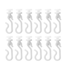 Croydex White Plastic Shower Curtain Hooks and Gliders Pack of 12 - Curtain Track Gliders with S Shaped Hooks Set Suitable for Module 4 Profile