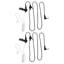 2X Straight Listen Only Transparent Flexible Acoustic Tube Earpiece 3.5mm Earphone Headset Mono Jack for Walkie-Talkie