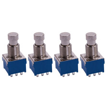 4X Gitarren Effekte 3PDT 9-Pin Verriegelnd Stampfen Fusshebel Fussschalter Fuss Schalter Blau