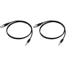 2X 3.5mm Jack to 3Pin XLR Female for BM800 PC Headphone Mixer Microphone Stereo Camera Amplifier 0.
