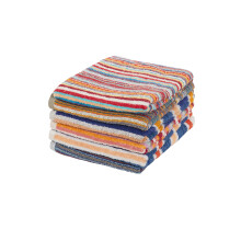 Olivia Rocco Pack Of 6 Stripe Towels Easy Care 100% Cotton Colourful Absorbent And Quick Dry Hand Towels Bath Sheets Holiday Gym Beach (6 x Hand