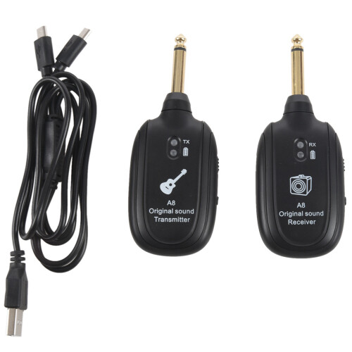 10X UHF Guitar Wireless System Transmitter Receiver Built-in Rechargeable 1