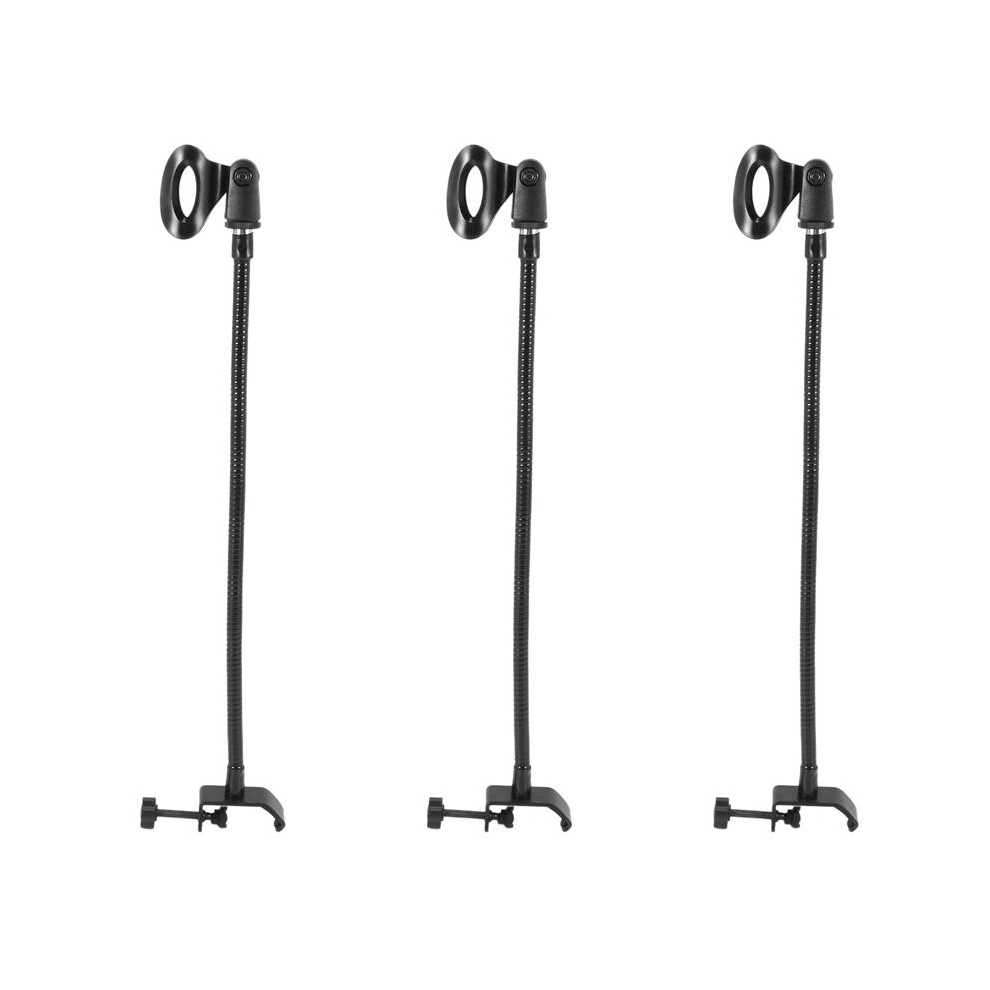 Boadcast Microphone 3X Flexible Gooseneck Microphone Stand with Desk Clamp for Radio ...