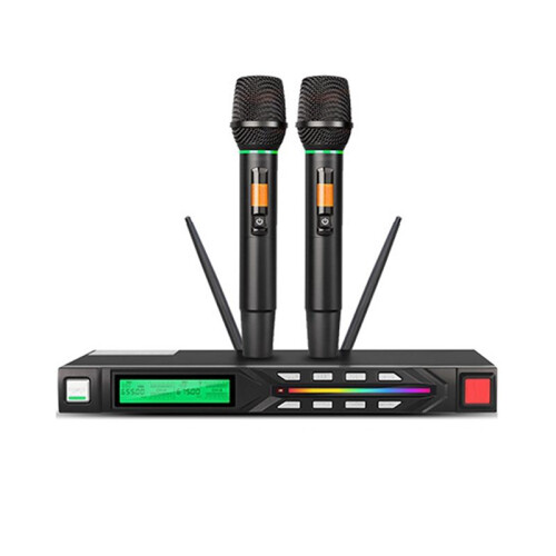 Professional Wireless Microphone Set UHF, Noise Reduction, Long Range, Dual Antenna for Stage Performances AU Plug