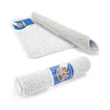 Dikots Soft Shower Mat non slip anti mould 60 x 40 cm - White Loofah style PVC mat for inside shower - Washable and Quick Drying anti slip shower Mat