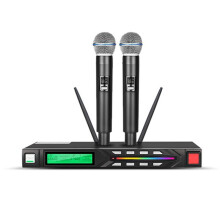 Professional Wireless Microphone Set Mic UHF Long Range Dual Antenna for Karaoke Stage Performances AU Plug
