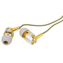 2X H-169 3.5mm MP3 MP4 Wiring Subwoofer Braided Cord, Universal Music Headphones with Wheat Wire Control(Golden)