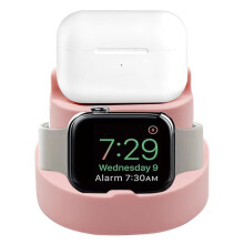 2 w 1 Silikonowy Stojak na dla Watch dla dla AirPods Baza Ładująca do IWatch Night Dock Słuchawki Nauszne Stojak B