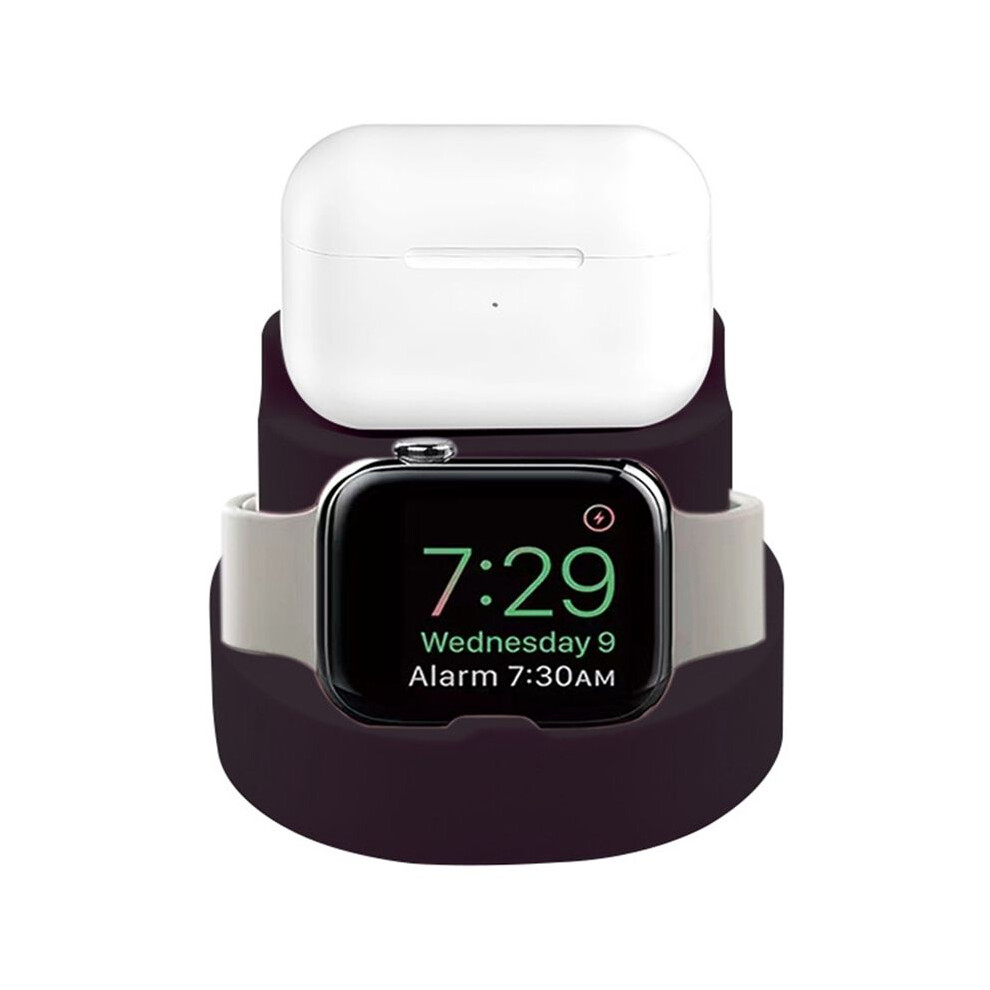 2-In-1 Silicone Stand For Watch For Airpods Charging Base For Iwatch Night Dock Earphone Headphone Stand A 4713919516277