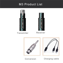 Draadloze Microfoon XLR-Adapter Zender Ontvanger Plug- Microfoon 2,4 GHz voor Dynamische Microfoon Audiomixer PA-Systeem