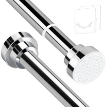 Stainless Steel Extendable Shower Curtain Rod Tension Pole, including 2 Holder,Net Voile Curtains Rail,Adjustable Telescopic Rods Extendable for