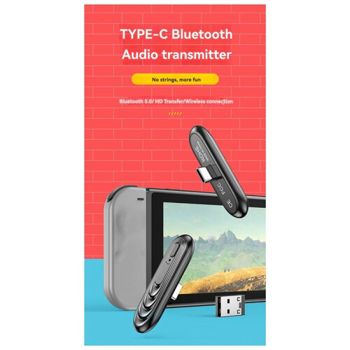 Type-C  5.0 Audio Transmitter Trådlös Low Latency Adapter för   för PS4 för PS5 1