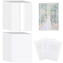 45 Sets Luxury Pre-Folded Vellum Jackets with Blank 5''x7'' White Cards and Sealing Stickers Translucent 5''x7'' Vellum Paper for Wedding/Birthday