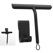Vinabo Shower Squeegee for Shower Doors,Silicone shower screen wiper,Black Squeegee for Showers, Bathroom Squeegees for Scraper for Mirror,Car,Window