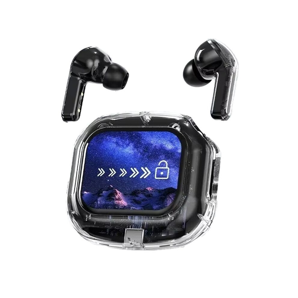 Wireless -Compatible Earphones Intelligenttouch Color Lcdscreen Earbuds Hifi Noise Reduction Stereo Earphones,B 4713014785561