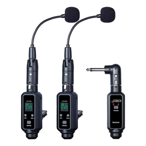UHF Wireless Saxophone Microphone System Clip- Instruments Professional Radio Microphone for Stage Performance A