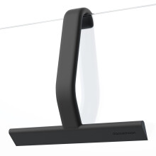 dancemoon JustHang Shower Squeegee for Shower Doors, All-one-Piece Silicone with Built-in Hook Design for Easy Hanging and Cleaning, 25 cm, Black