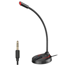 Micrófono con Cable de 3,5 mm y Altavoces para PC y Portátil. Sonido Nítido. Plug And . Ideal para Reuniones, Estudios y Discursos.