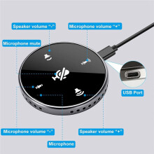 USB Conference Microphone with Speaker,Laptop Omnidirectional Computer Mic ,for Meetings,VoIP Call