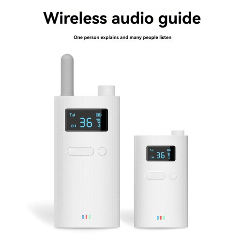 Microfono Esplicativo Wireless 2.4G, Trasmettitore e Ricevitore Audio -A-Molti, Microfono per Esterni 2