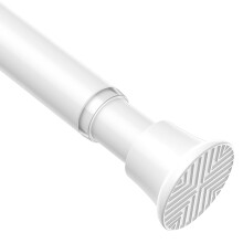 AIZESI Shower Curtain Pole 76-194cm Extendable Curtain Poles No Drilling White Tension Rods For Curtains Telescopic Shower Curtain Rail For Bathroom
