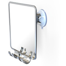Luxo Shower Mirror, Shower Mirror fogless for Shaving with a Removable Razor Holder - Shaving Mirror for Shower with a Powerful Suction Cup,