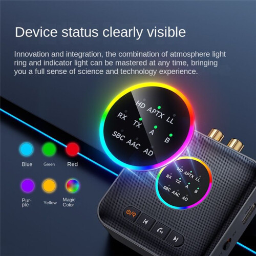 5.2 Audio Transmitter Receiver FM USB 3.5MM AUX Stereo HIFI Music LED Display Wireless  Adapter 2