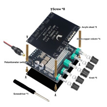 2x60W+150W Subwoofer 5.3 Power Amplifier Board USB Sound Card 2.1 Channel Audio Equalizer Class D Amp Module A
