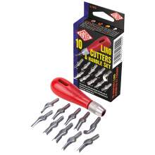 Essdee Ten Lino Cutters and Handle Set (Lino Cutter Styles 1 to 10)
