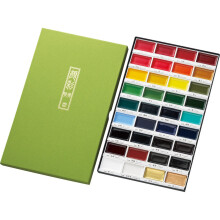 Kuretake GANSAI TAMBI Watercolour Paint Set 36 Colors, Traditional, Professional-quality art supplies for artists, Non-Toxic, Made in Japan