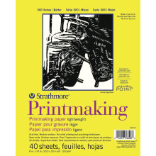 Pro-Art Strathmore Printmaking Paper Pad 8 x 11-inch, 40 Sheets, White, 8x10