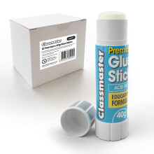Show-me Classmaster Premium Educational 12 Glue Sticks of 40 g, Classroom use, Arts and Crafts, Safe for Children with Non-Toxic PVP Glue and is a