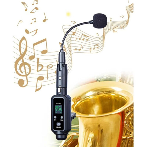 UHF Wireless Saxophone Microphone System Clip- Instruments Professional Radio Microphone for Stage Performance B 2