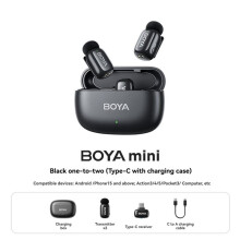 Microphone Cravate Sans Fil Type-C, Réduction Intelligente Du Bruit par IA, pour Smartphones, Appareils Photo Reflex Numériques,