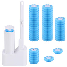 wlich Disposable Toilet Brush with 48 Refills, Bowl Toilet Brush with Wall Mounted Holder, Toilet Bowl Brush Set with Wand and Storage Box for