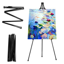 ASelected Display Easel Stand for Wedding Sign, Portable Folding Easel Floor Art Easel, Adjustable 160cm Tall Metal Poster Easel, Collapsible Tripod