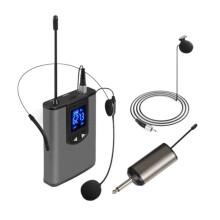 UHF Portable Wireless Headset/ Lavalier Lapel Microphone with Bodypack Transmitter and Receiver 1/4 Inch Output, for Live Performances