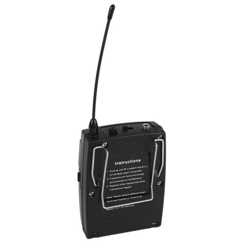 Wireless Microphone Set with -Wear + Lavalier Lapel Mics Transmitter Receiver UHF Frequency for Speech Teaching