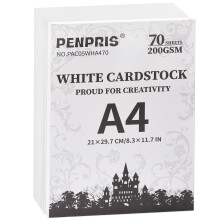 A4 White Paper Card 70 Sheets 200GSM Heavy Cardboard for Card Making, Scrapbooking, Printer, Crafting PAC05WHA470