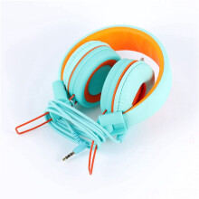 2X Children'S Headphones Headset Wired Colorful Laptop Tablet Phone for Learning Online Class Headphones,Orange+Green