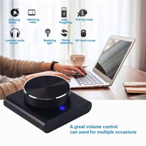 2X USB Volume Control Lossless PC Computer Speaker Volume Controller Knob Adjuster Digital Control with One Key Mute 1