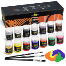 Magicfly Soft Fabric Paint Set of 14 Colours 20ml, Permanent Textile Paints Washable for Clothes Adult and Kid DIY Project, No Heating Need, for