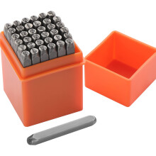 Gueenky 37 Pcs Number and Letter Punch Set, 3mm Metal Stamping Tool Set, A-Z, 0-9, &, Heart Shape, Letter Number and Symbols Stamp Punch for Stamping