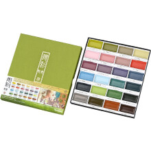 Kuretake GANSAI TAMBI Watercolour Paint Set 24 Colours II - Art nouveau, Professional-quality art supplies for artists, Non-Toxic, Made in Japan