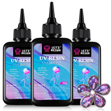 LET'S RESIN UV Resin, 300g Low Viscosity Crystal Clear Thin UV Resin Kit, Quick-Curing & Low Shrinkage Ultraviolet Epoxy Resin for Crafts, Casting,